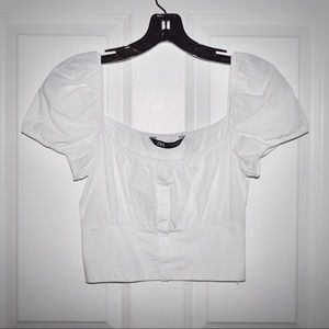 ZARA Poplin crop top